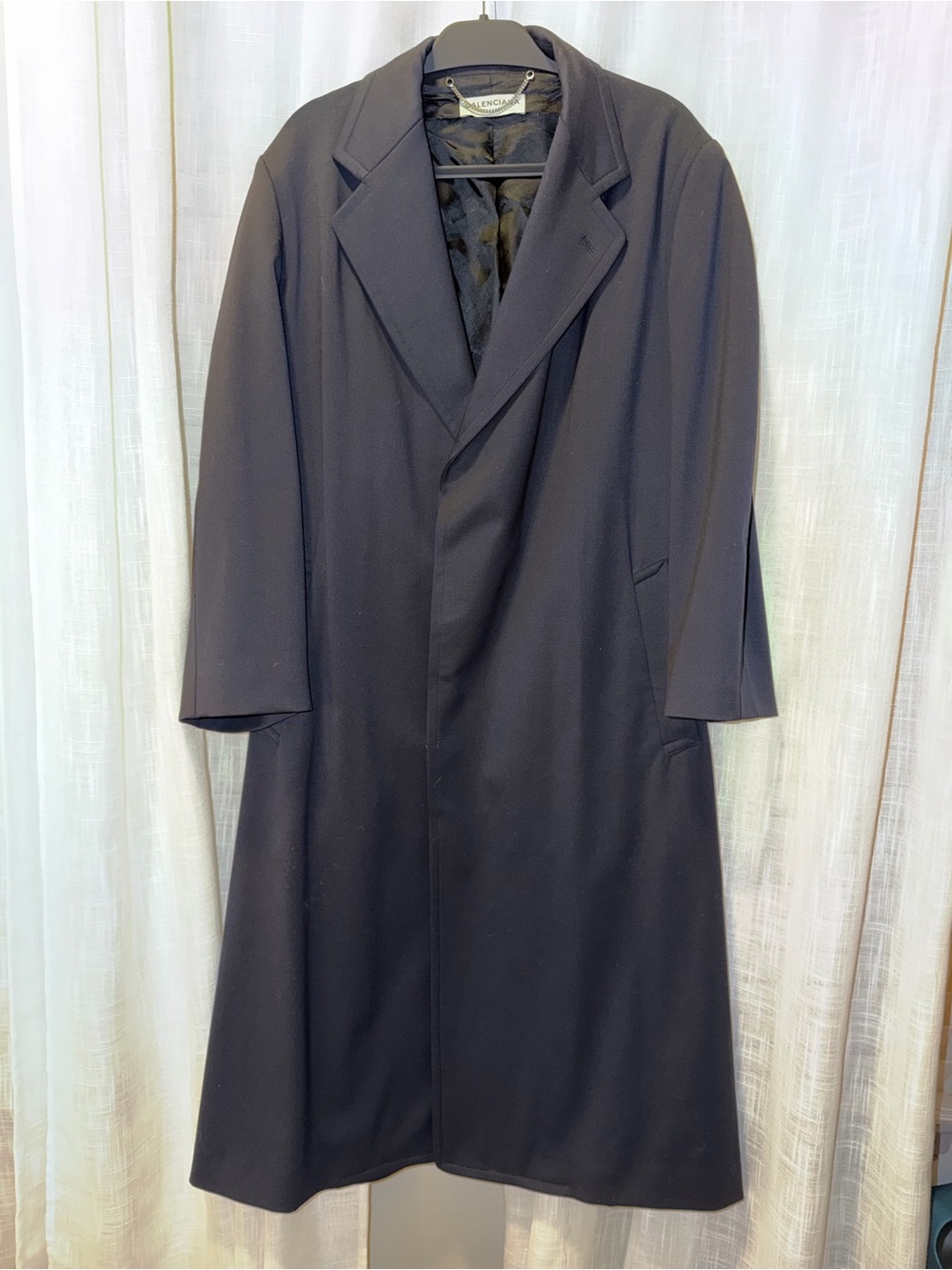 Balenciaga Navy Long Trench Coat